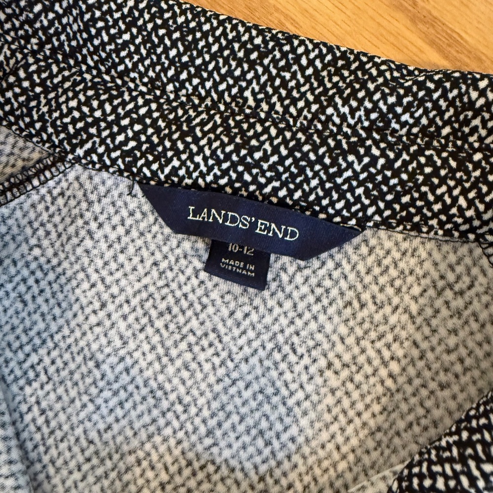 Land's End Collared, Gold Button, Houndstooth, Bl… - image 6